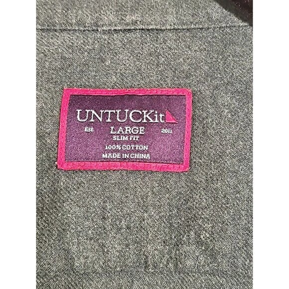 UNTUCKit Casual Button Up Men Large Green Preppy Solid Casual Rugged Masculine - Picture 4 of 10